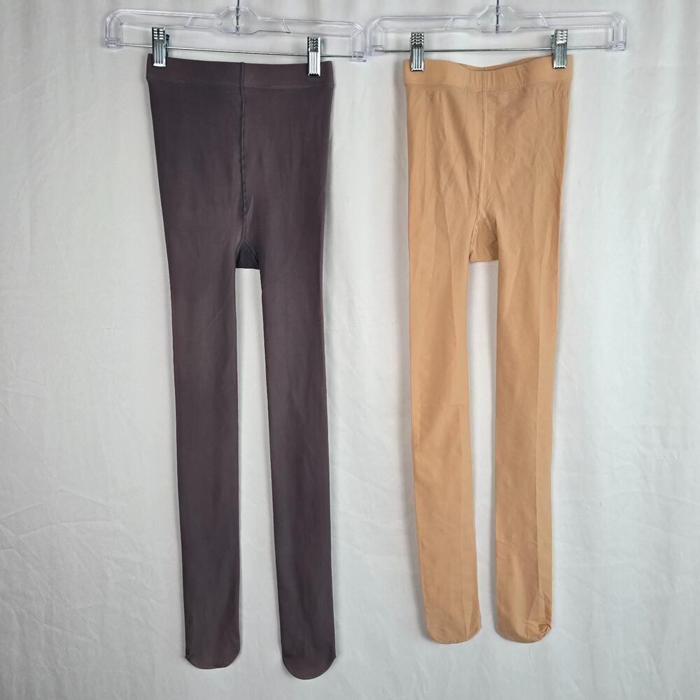 Oeak Tights Women's S/M 2 Pairs Nude and Charcoal NWT